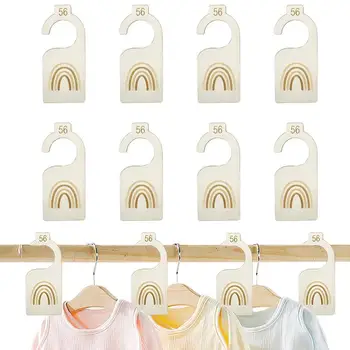 Набор из 8 деревянных двухсторонних органайзеров для одежды в детском шкафу, подвесных украшений с этикетками, разделителей в детском шкафу для новорожденных