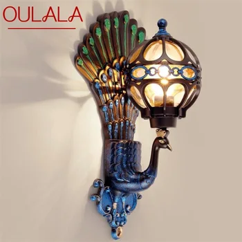 Наружные настенные бра RONIN, классическая светодиодная лампа в виде павлина, Водонепроницаемая домашняя декорация для крыльца