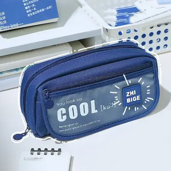 Настольная сумка для хранения в корейском стиле, 6 цветов, многослойный держатель для карандашей большой емкости, сумка для карандашей для мальчиков и девочек
