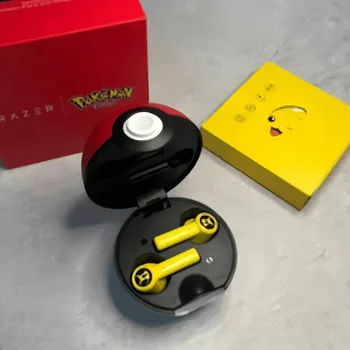 Наушники Pikachu Pokemon Razer, Беспроводные Bluetooth 5.0, спортивные наушники с шумоподавлением, микрофон с сенсорным управлением, универсальные подарки