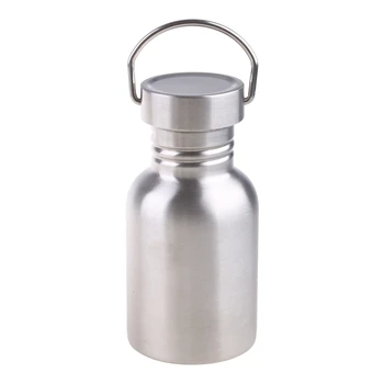 Неизолированная бутылка для воды из нержавеющей стали с герметичной крышкой и ручкой для перемещения