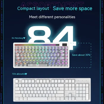 Новая Трехрежимная Беспроводная Механическая клавиатура Daryou A84pro с индивидуальной Конструкцией прокладки, Полноклавишная Домашняя клавиатура Office Hot Plug