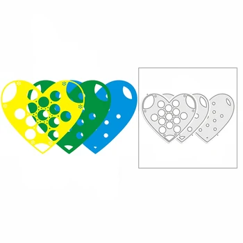 Новая форма для наслоения точечных сердечек DIY Craft 2021 Металлические режущие формы для скрапбукинга и изготовления открыток С декоративным тиснением без штампа