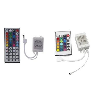 Новый 1 шт 44-Клавишный ИК-Пульт Дистанционного Управления Для Светодиодных Полос RGB 5050 и 1 шт светодиодный RGB-Контроллер Управления IR FB 24 Клавиши Белый