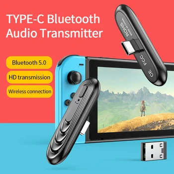 Новый Коммутатор USB C Bluetooth 5,0 Аудиопередатчик Беспроводной Адаптер с Низкой Задержкой для Nintendo Switch Switch/PS4/PS5 Приемник Питания
