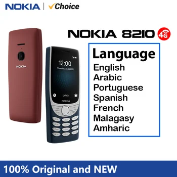 Новый и оригинальный телефон Nokia 8210 с поддержкой 4G, 2,8-дюймовый дисплей, Bluetooth 5,0, 1450 мАч, Две SIM-карты, FM-фонарик, Прочный Кнопочный Телефон