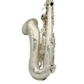 Новый музыкальный си-бемоль, атласный, посеребренный тенор-саксофон, тенор-саксофон с футляром