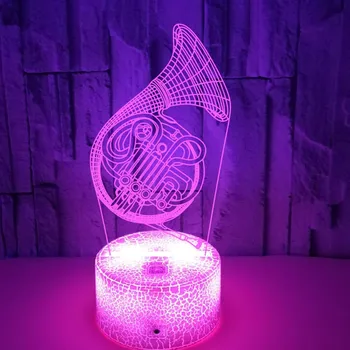 Ночник для валторны Nighdn 3D Лампа для оптической иллюзии с ночником, меняющим 7 цветов, домашний декор, Рождественские подарки для детей