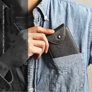 Однотонный мужской кошелек, модная износостойкая складная сумка для карт, Ультратонкий многопозиционный мужской карман для монет на молнии для путешествий