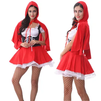 Оптовые женские костюмы helloween, сексуальный косплей, Красная шапочка, игровая форма в стиле фэнтези, маскарадный костюм, размер S-6XL