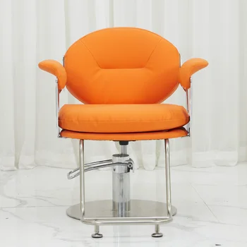 Оранжевые персонализированные стулья для парикмахерской просты и современны