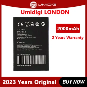 Оригинальный аккумулятор Umidigi UMI LONDON для телефона, Высококачественный аккумулятор с Номером отслеживания, 2000 мАч, Новый