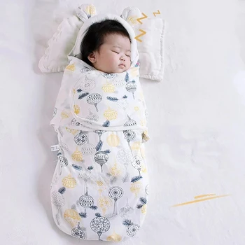 От 0 до 6 месяцев, Детский кокон для пеленания, спальный мешок для новорожденных, защита головы и шеи с милыми медвежьими ушками, Дизайнерская сумка для подгузников