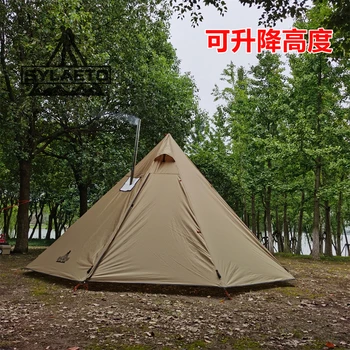 Палатка MCETO TX400Ultra с печкой, регулируемая по высоте, Типи Горячая палатка, Снаряжение для зимнего кемпинга, охоты