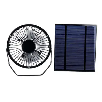 Панельный вентилятор мощностью 2,5 Вт и 5 В на солнечной энергии, 4-дюймовый USB-вентилятор, блок питания, вентилятор для дома, офиса, путешествий на открытом воздухе, охлаждающий вентиляционный вентилятор