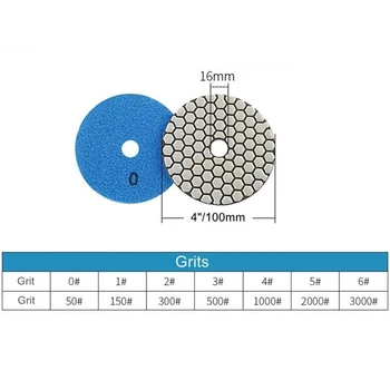 Полировальная площадка Алмазный сухой шлифовальный диск Гибкая износостойкая керамическая плитка Diamond Dry для гранита Мрамора