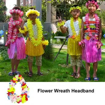 Праздничный аксессуар Яркая светодиодная повязка на голову в виде цветочного венка, светящиеся гавайские леи для переодевания, аксессуары для косплея, вечеринки