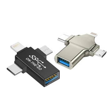 Преобразователь Type-C / Mirco / Lighting в USB3.0, передача данных для телефонов Android / Apple / Huawei на флэш-накопитель USB, / мышь