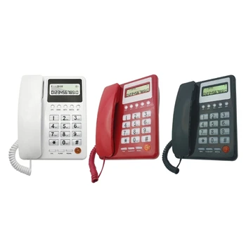 Проводной Телефон с Дисплеем Динамика Стационарный Телефон Большая Кнопка Стационарные Телефоны Y9RF