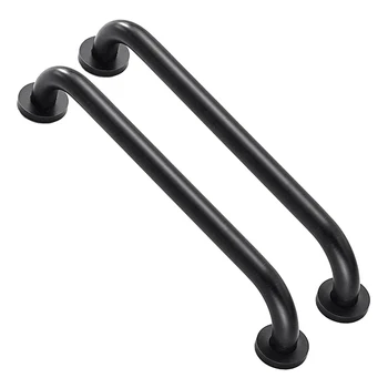 Противоскользящая ручка для душа черного цвета из 2 упаковок, балансир для поручня для ванны, вспомогательная ручка для поручня для настенного крепления ванны