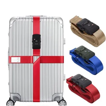 Регулируемый дорожный багажный ремень с кодовым замком TSA, Именная карточка, ремень для упаковки чемодана, ремни для крепления за границей