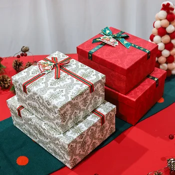 Рождественские подарочные коробки с крышками для подарков Рождественский подарочный кейс контейнер Прочные подарочные коробки для праздничной упаковки подарков