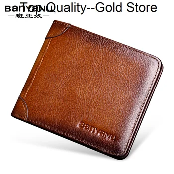 Роскошный мужской кошелек из натуральной кожи, винтажный RFID-складывающийся ID-окошко и держатель для кредитных карт, портмоне для монет для мужчин