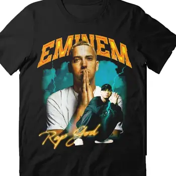Рубашка Eminem Rap god в стиле хип-хоп, Черная рубашка S-235XL 1NG963 с длинными рукавами
