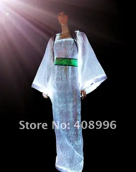 Светящийся формальный наряд из оптического волокна для вечерней вечеринки /светодиодное коктейльное платье, светодиодное платье, Светодиодная одежда