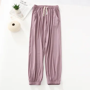 Свободные удобные брюки 2023 Весна-лето Пижамные штаны в корейском стиле, ночная одежда для женщин, Нижняя домашняя одежда на завязках