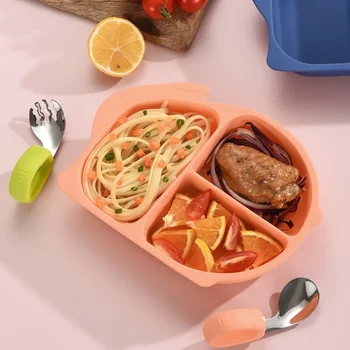 Силиконовый лоток с присоской Rabbit, посуда для детского питания для дома, посуда для детей