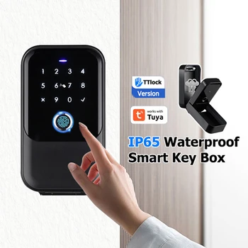 Смарт-ключница Водонепроницаемая Tuya Ttlock Отпечатки пальцев Bluetooth Wifi Цифровой сейф безопасности приложение удаленного доступа Airbnb Дверной замок Коробка