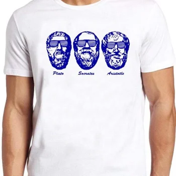 Сократ, Платон, Аристотель, философы, Гик, Забавная футболка в стиле ретро 80-х, Крутая футболка 95