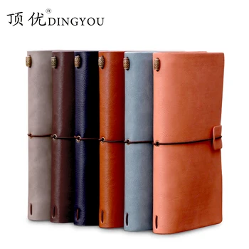 Специальное предложение DINGYOU Travel Notebook Винтажный блокнот для дневника с кожаным ремешком Notebook A6 1ШТ