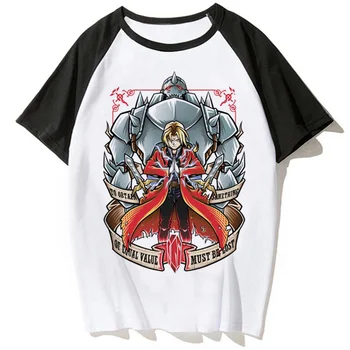 Стальной Алхимик топ женский дизайнерский Y2K уличная футболка женская аниме дизайнерская графическая одежда