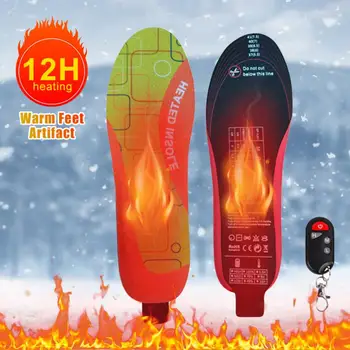 Стельки для обуви с USB подогревом Перезаряжаемая Электрическая Грелка для ног Беспроводная Регулировка температуры Нагревательные стельки для зимних видов спорта