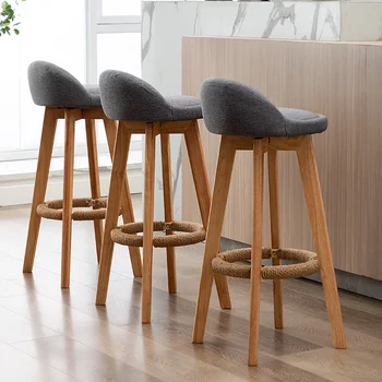 Стойка регистрации Деревянные Вращающиеся барные стулья Современный обеденный стул для гостиной Офисные барные стулья Высокая мебель для бара Nordic Cadeira MR50BC