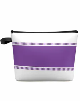 Текстурная косметичка в фиолетовую полоску, дорожная сумка, предметы первой необходимости, женские косметички, Органайзер для туалета, детский пенал для хранения