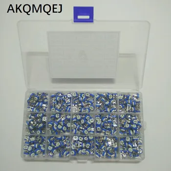 Тонкая настройка горизонтального сине-белого потенциометра с регулируемым сопротивлением пакет образцов 100 EUR-1m обычно используется 15 видов
