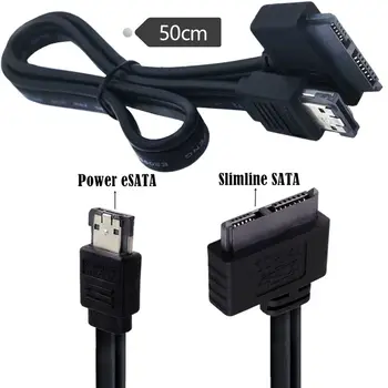 Тонкий оптический привод Sata 7 + 6 13Pin Для питания кабеля передачи данных ESATA USB 2-В-1 Поддерживает напряжение 12 В 5 В 0,5 м