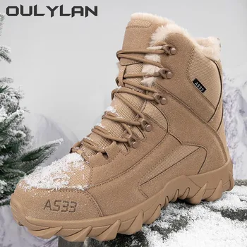 Уличные армейские ботинки в стиле милитари для мужчин и женщин, тактические ботинки, зимние теплые походные зимние ботинки, модные армейские кроссовки для пешего туризма в пустыне
