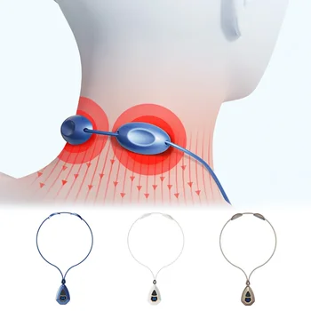 Умный подвесной массажер для шеи, нагревающий ожерелье с импульсами TENS EMS, Микротоковое разминание шейного отдела плечевого отдела позвоночника, низкочастотное расслабление