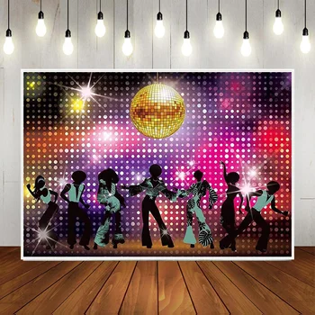 Фантазийный диско-шар, красочная световая точка, неоновая съемка, Солнечная вечеринка, Счастливое украшение бального зала, фон, реквизит для вечеринки, баннер