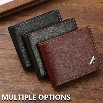 Фото держатель для карт для мужчин тонкий бумажник PU клатч портмоне PU кожаный бумажник большой емкости PU кожаный карман деньги кошелек