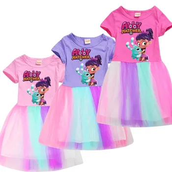 Хлопчатобумажное кружевное платье Эбби Хэтчер для маленьких девочек, платья для вечеринки по случаю дня рождения, Блестящее платье, Платье Принцессы, Летняя Детская одежда