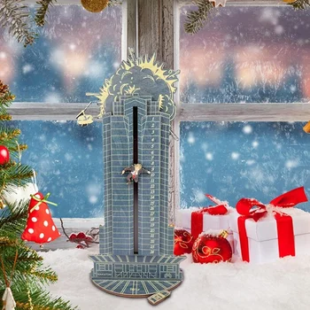 Цельнокроеный Рождественский Адвент-календарь, деревянный Адвент-календарь, обратный отсчет Рождества, синий