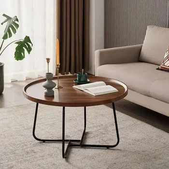 Центральный стол, Чайные столики в скандинавском стиле, Простые круглые журнальные столики, современный столик для гостиной, Круглый Креативный комбинированный стол