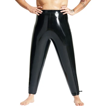 Черные надувные сексуальные латексные леггинсы с насадками внизу, резиновые брюки Брюки CK-0108