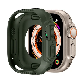Чехол для Apple Watch Ultra 49mm Series 8 с мягким силиконовым защитным бампером из ТПУ для iWatch Ultra Military Grade Slim TPU Cover