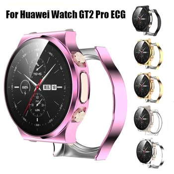 Чехол для Huawei Watch GT2 Pro ECG С Полным Покрытием Бампер Чехол-Накладка С ПК + Защитная Пленка из Закаленного Стекла С Покрытием one Shell